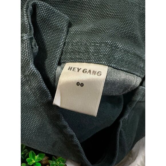Hey Gang Knee Patch Overalls Dark Green Size 00 - Picture 5 of 9